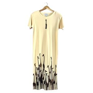 Vintage Women's Lisa International Giraffe Maxi Dress M